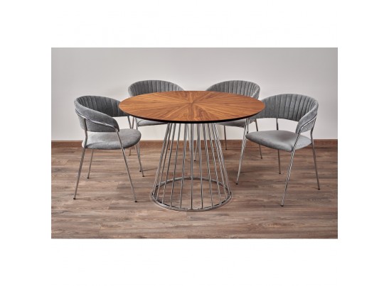 Комплект из 4-х стульев Turin серый вельвет с хромированными ножками в Ростове-на-Дону