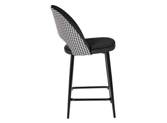Стул полубарный Leo чёрный с жаккардом, с поворотным механизмом в Ростове-на-Дону