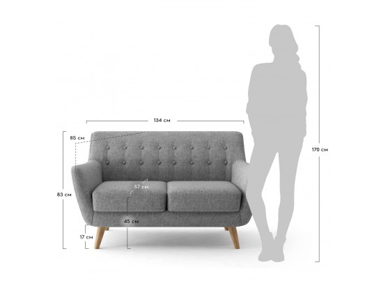 Диван Picasso двухместный серый в Ростове-на-Дону