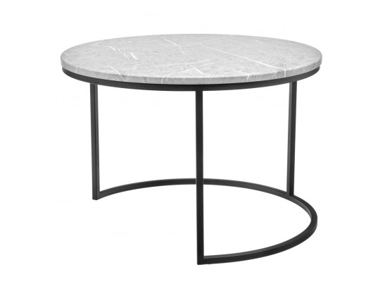 Набор кофейных столиков Tango светло-серый мрамор с чёрными ножками, 2шт в Ростове-на-Дону