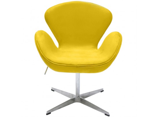 Кресло SWAN CHAIR жёлтый, искусственная замша в Ростове-на-Дону