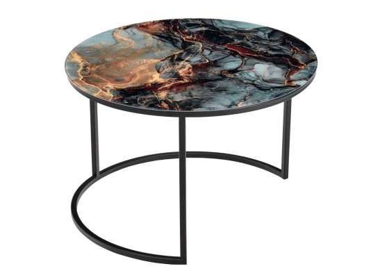 Набор кофейных столиков Tango космический с чёрными ножками, 2шт в Ростове-на-Дону