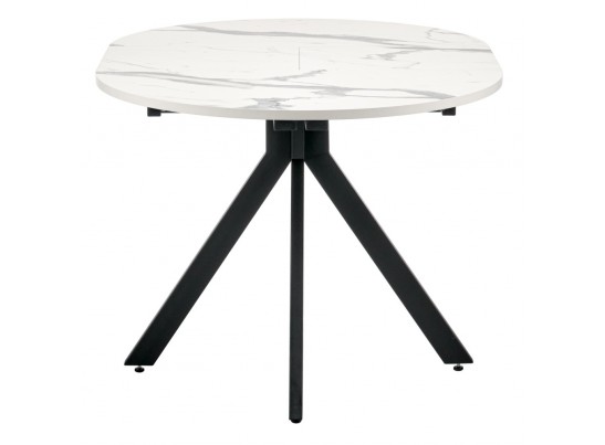 Стол Rudolf круглый раскладной 90-120x90x75см, белый мрамор, чёрный в Ростове-на-Дону