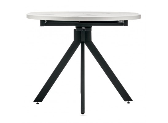Стол Rudolf круглый раскладной 90-120x90x75см, белый мрамор, чёрный в Ростове-на-Дону