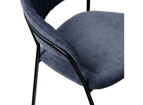 Стул Turin синий вельвет с чёрными ножками в Ростове-на-Дону