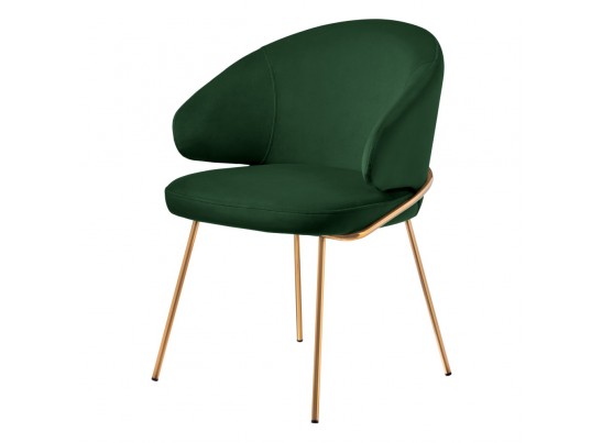 Стул-полукресло Emil зеленый с золотыми ножками в Ростове-на-Дону