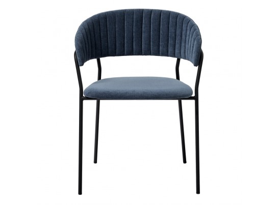 Стул Turin синий вельвет с чёрными ножками в Ростове-на-Дону