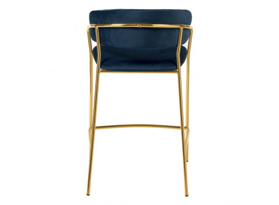 Комплект из 2-х стульев полубарных Turin синий с золотыми ножками в Ростове-на-Дону