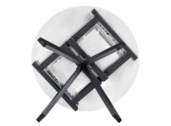 Стол Rudolf круглый раскладной 90-120x90x75см, белый мрамор, чёрный в Ростове-на-Дону