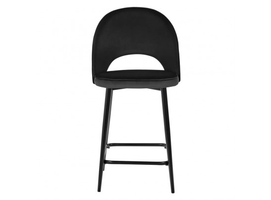 Стул полубарный Leo чёрный с жаккардом, с поворотным механизмом в Ростове-на-Дону