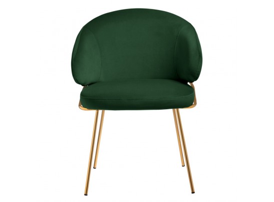 Стул-полукресло Emil зеленый с золотыми ножками в Ростове-на-Дону