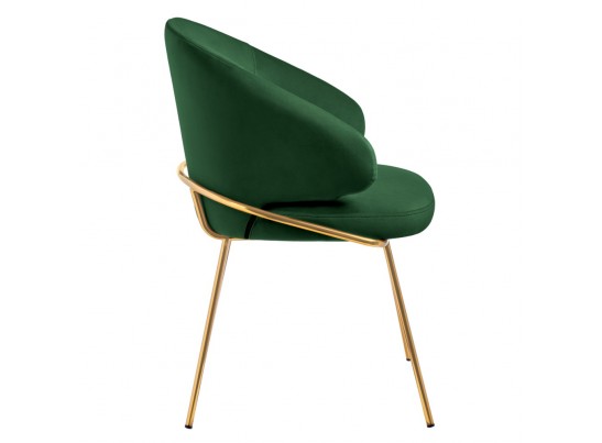 Стул-полукресло Emil зеленый с золотыми ножками в Ростове-на-Дону