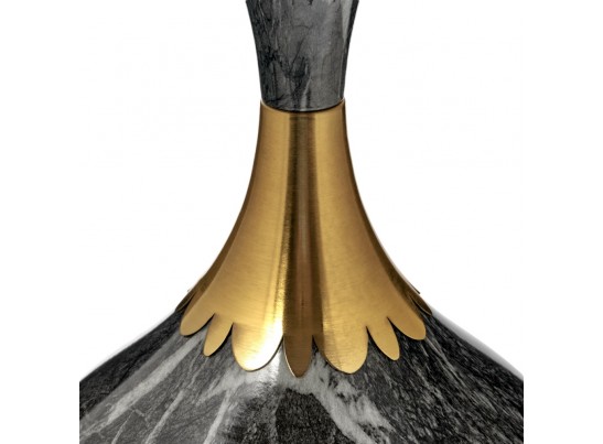 Кофейный столик Stupa диам.40см x 54см, серый мрамор, металл, керамика в Ростове-на-Дону