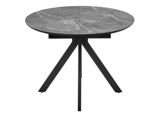 Стол Rudolf круглый раскладной 100-130x100x75см, серый керамогранит, черный в Ростове-на-Дону
