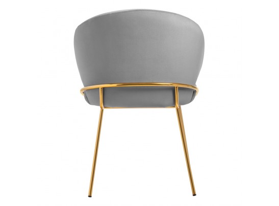 Стул-полукресло Emil серый с золотыми ножками в Ростове-на-Дону