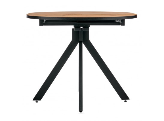 Стол Rudolf круглый раскладной 90-120x90x75см, Дуб Вотан, чёрный в Ростове-на-Дону