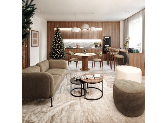 Стул полубарный Lucas светло-серый букле, ножки цвета орех в Ростове-на-Дону