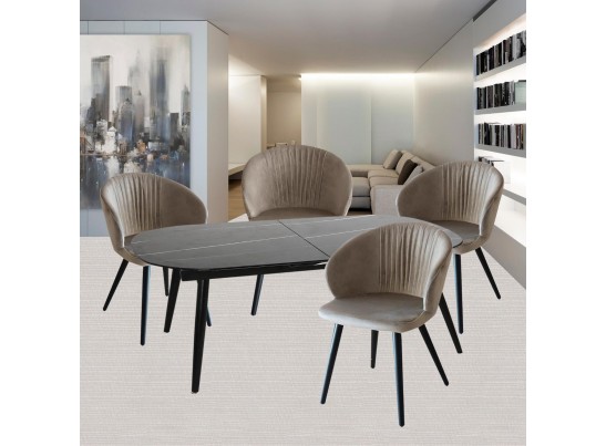 Стол Marble овальный раздвижной 160/200 х 90х 78см, чёрный мрамор в Ростове-на-Дону Стол Marble овальный раздвижной 160/200 х 90х 78см, чёрный мрамор в Ростове-на-Дону