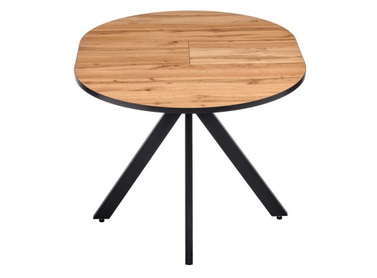 Стол Rudolf круглый раскладной 90-120x90x75см, Дуб Вотан, чёрный в Ростове-на-Дону