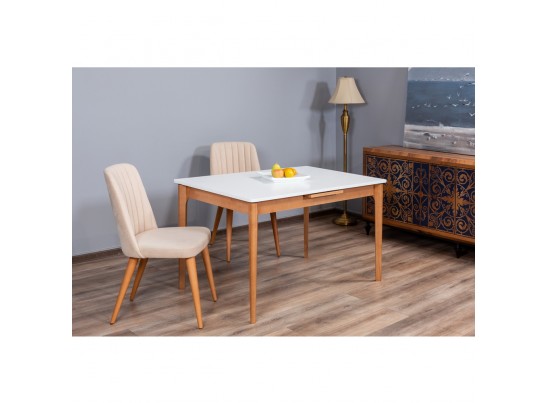 Стол Splash раскладной 125-155x85x75см, Белый, орех миланский, орех миланский в Ростове-на-Дону