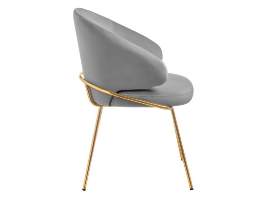 Стул-полукресло Emil серый с золотыми ножками в Ростове-на-Дону