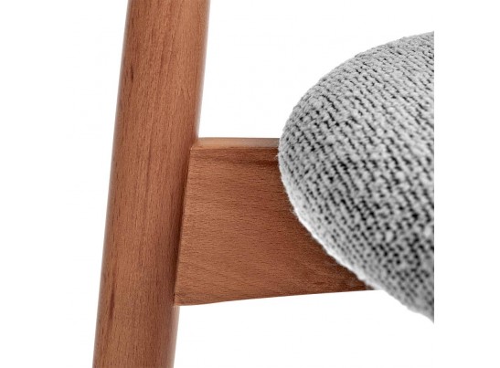 Стул полубарный Lucas светло-серый букле, ножки цвета орех в Ростове-на-Дону