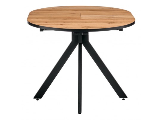 Стол Rudolf круглый раскладной 90-120x90x75см, Дуб Вотан, чёрный в Ростове-на-Дону