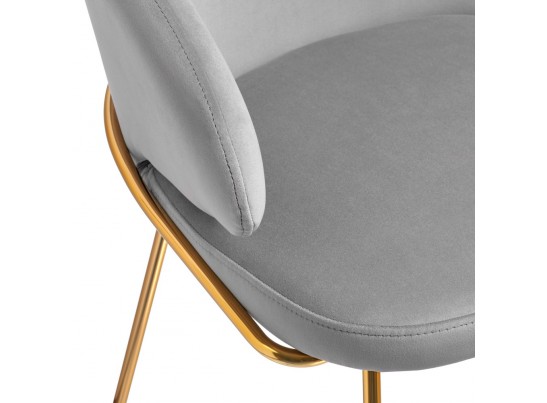 Стул-полукресло Emil серый с золотыми ножками в Ростове-на-Дону