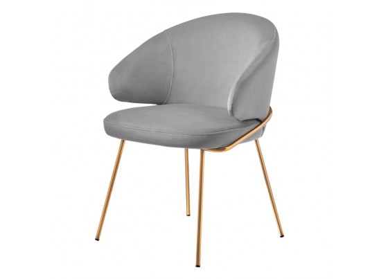 Стул-полукресло Emil серый с золотыми ножками в Ростове-на-Дону