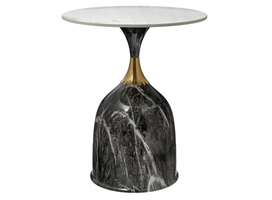 Кофейный столик Stupa диам.40см x 54см, серый мрамор, металл, керамика в Ростове-на-Дону