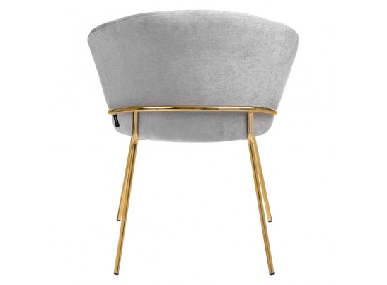 Стул-полукресло Martin серый шенилл с золотыми ножками в Ростове-на-Дону