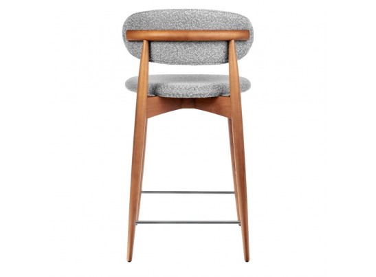 Стул полубарный Lucas светло-серый букле, ножки цвета орех в Ростове-на-Дону