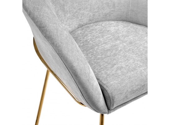 Стул-полукресло Martin серый шенилл с золотыми ножками в Ростове-на-Дону