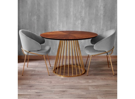 Стул-полукресло Emil серый с золотыми ножками в Ростове-на-Дону