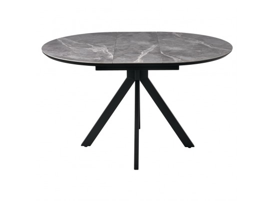 Стол Rudolf круглый раскладной 100-130x100x75см, серый керамогранит, черный в Ростове-на-Дону