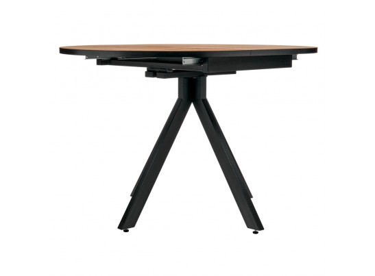 Стол Rudolf круглый раскладной 90-120x90x75см, Дуб Вотан, чёрный в Ростове-на-Дону