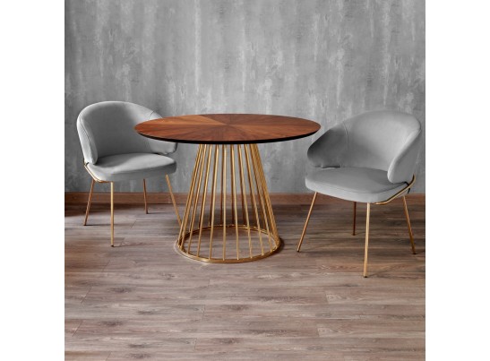 Стул-полукресло Emil серый с золотыми ножками в Ростове-на-Дону