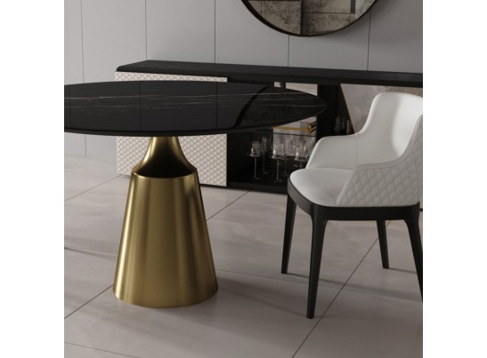 Стол Yoda диам.100см, керамогранит чёрный мрамор в Ростове-на-Дону