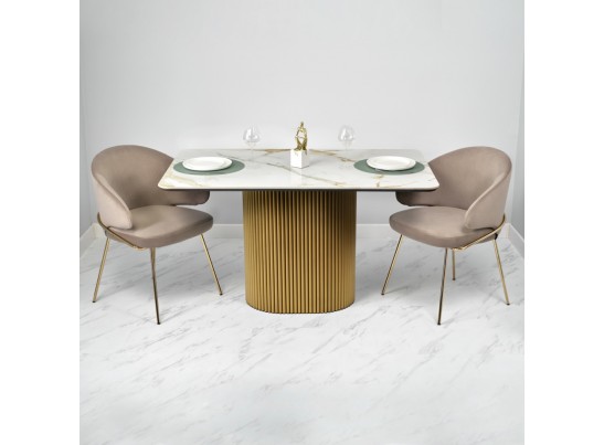 Стол Festa 140x85x77см, керамогранит Calacatte gold мрамор в Ростове-на-Дону