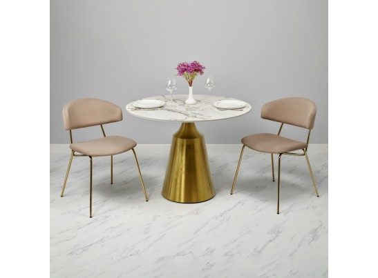 Стул Elle бежевый с золотыми ножками в Ростове-на-Дону