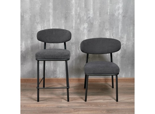 Стул Lucas 2 серый шенилл с чёрными ножками в Ростове-на-Дону