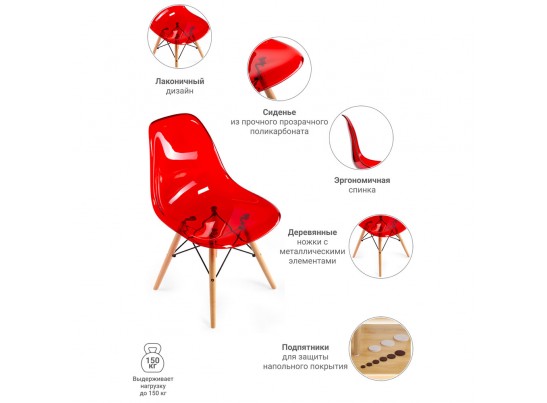 Стул Eames прозрачный красный в Ростове-на-Дону