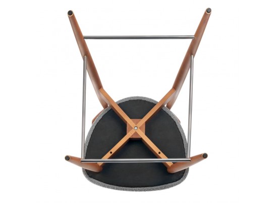 Стул полубарный Lucas светло-серый букле, ножки цвета орех в Ростове-на-Дону