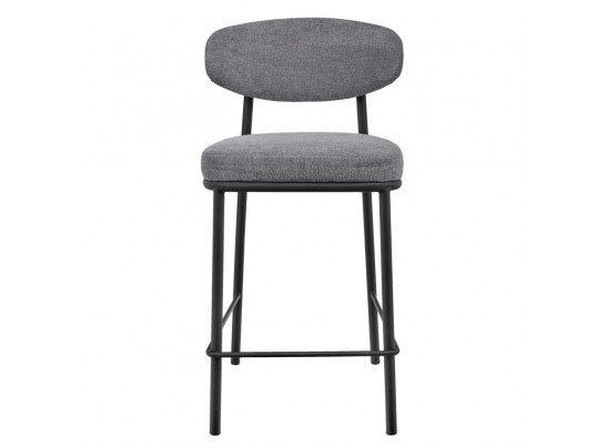 Стул полубарный Lucas 2 серый шенилл с чёрными ножками в Ростове-на-Дону