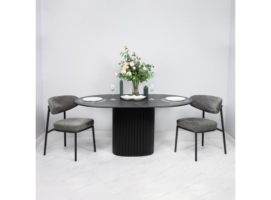 Стул Lucas 2 серый шенилл с чёрными ножками в Ростове-на-Дону