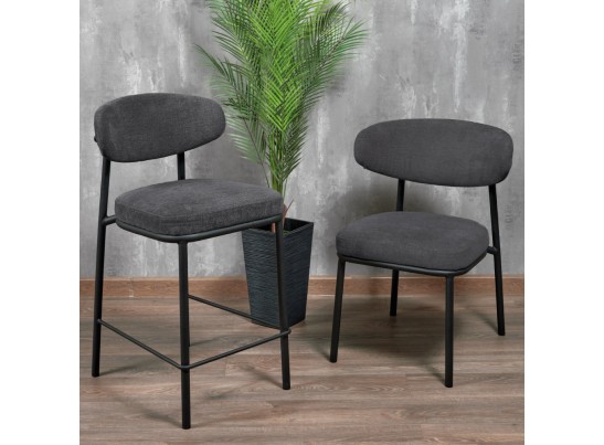 Стул Lucas 2 серый шенилл с чёрными ножками в Ростове-на-Дону