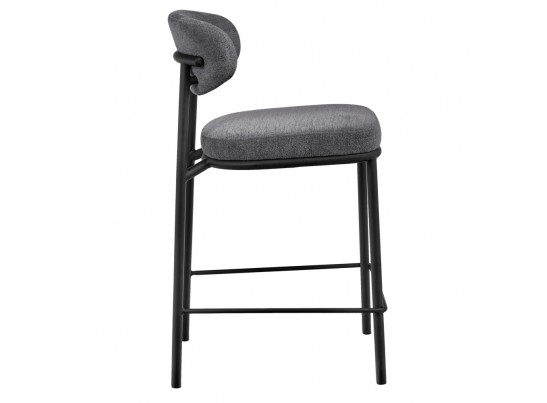 Стул полубарный Lucas 2 серый шенилл с чёрными ножками в Ростове-на-Дону