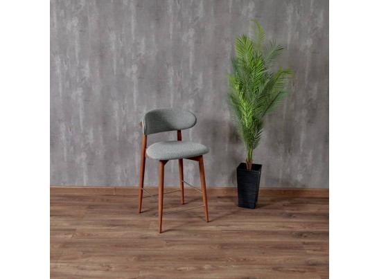 Стул полубарный Lucas светло-серый букле, ножки цвета орех в Ростове-на-Дону