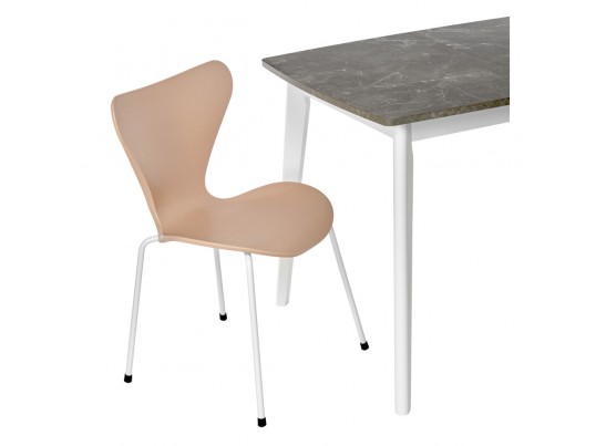 Стол Oslo раскладной 100-130x80x76см, Мрамор Сиена, белый в Ростове-на-Дону