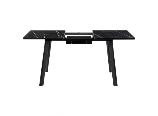 Стол Dublin раскладной 120-160х80х75 чёрный мрамор с чёрными ножками в Ростове-на-Дону